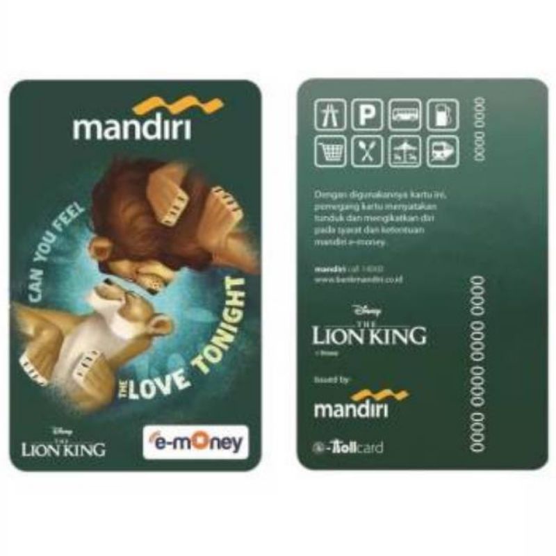 Mandiri eMoney The Lion King - Simba &amp; Nala ORI /Like eTOLL Tapcash Flazz or Brizzi