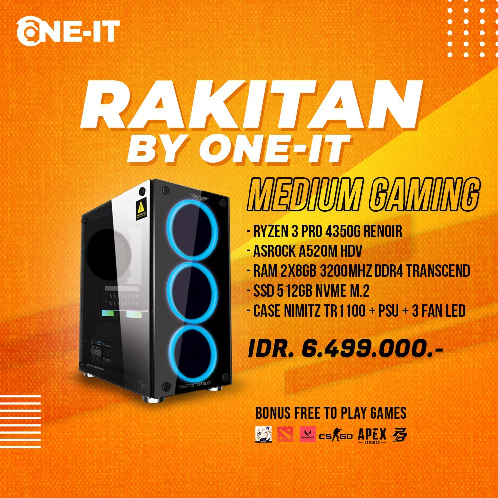 PC Rakitan Ryzen 3 Pro 4350G Renoir | 16 GB Ram | 512 GB SSD