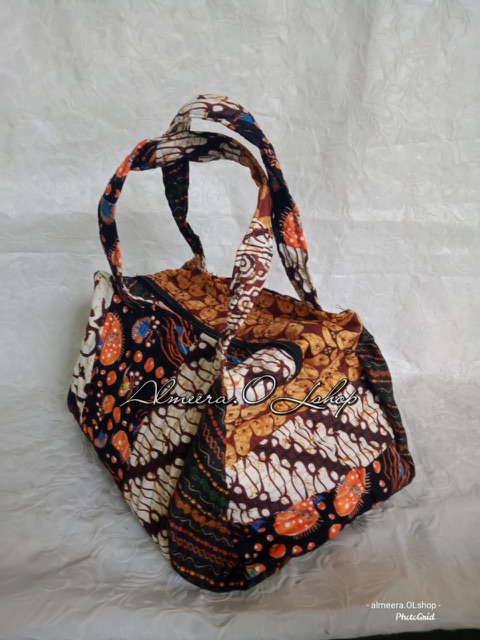 tas balon hand bag tas jinjing kain perca batik / tas travel