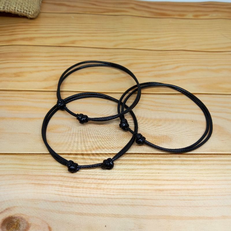 GELANG TALI PRIA WANITA SIMPLE HITAM TERLARIS