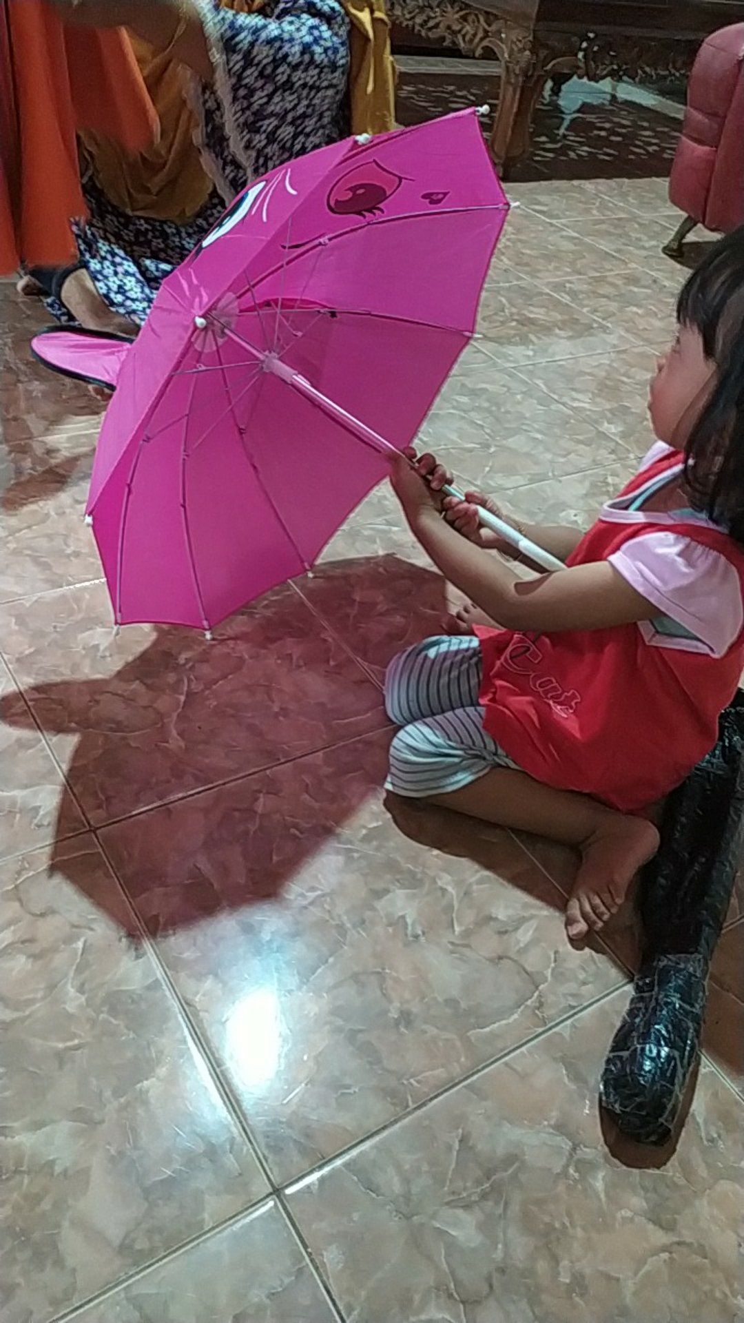 Payung Anak Karakter Kucing/ Payung Mainan/ Payung Motif Animal Kuping Kecil