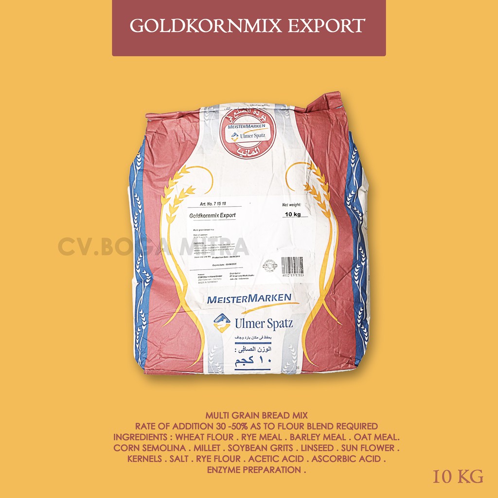 

TEPUNG ROTI - GOLDKORN MIX EXPORT - ( ECERAN ) 1 KG