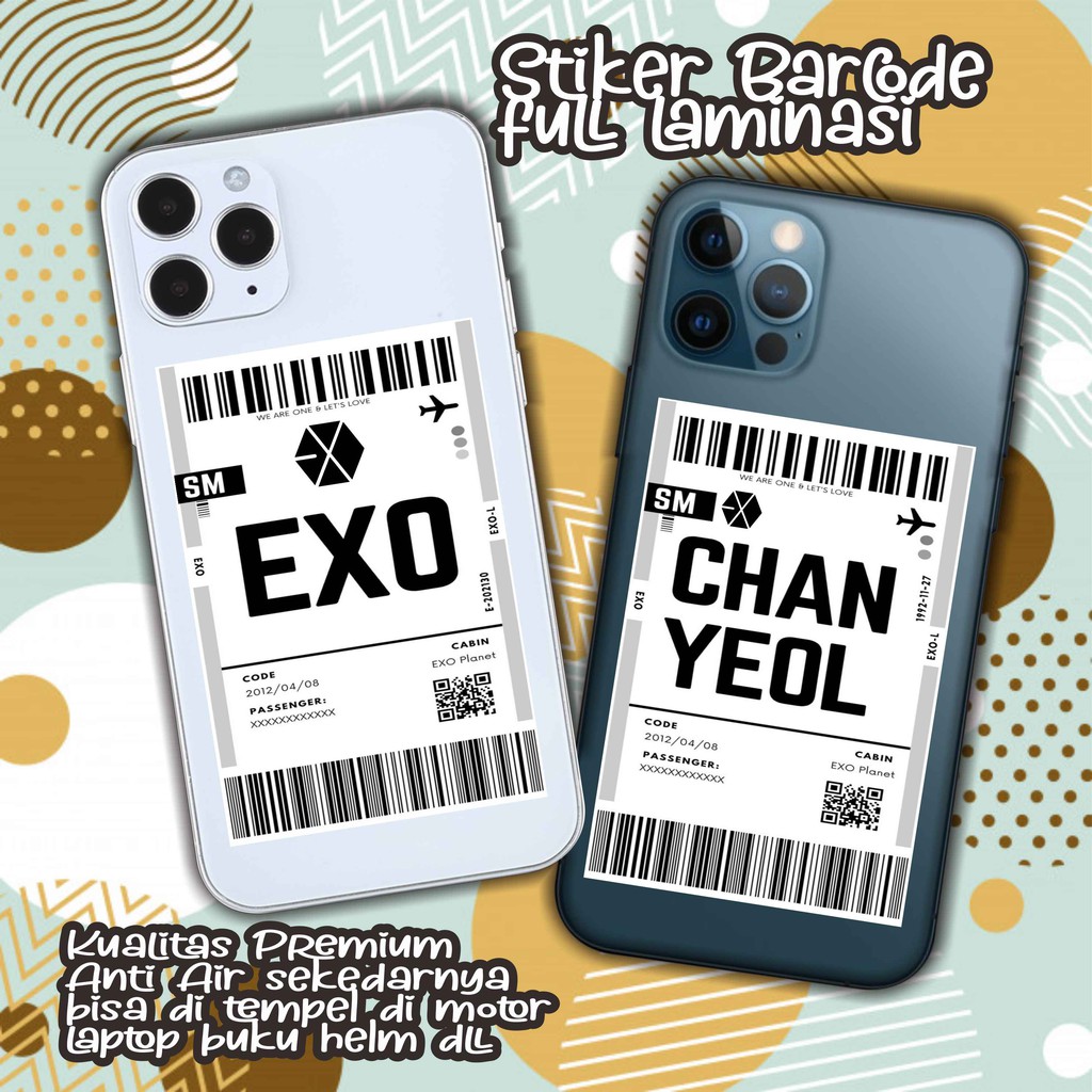 STICKER AESTHETIC BARCODE EXO (READYSTOK)