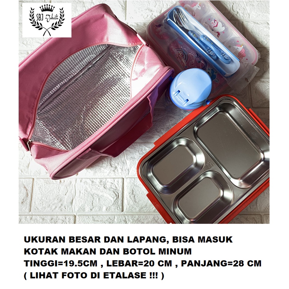 Lunch bag Tas bekal Tas botol susu Insulated lunch bag Sumiko Sanrio Ukuran besar TOP