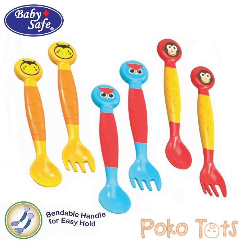 Baby Safe Spoon and Fork Set Sendok dan Garpu Peralatan Makan Bayi Anak