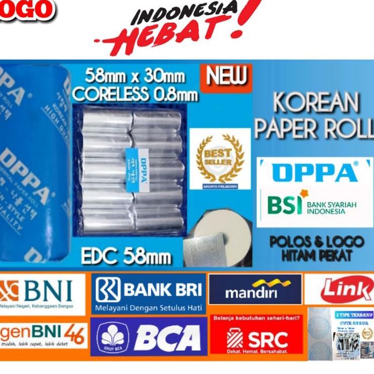 10.10 FLASH SALE Kertas Thermal Struk EDC BNI BRI BCA MANDIRI BSI SRC LINK 58mm MINI PRINTER BLUETOO