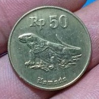 Uang Koin Logam 50 Rupiah Lama Seri Komodo Tahun Random
