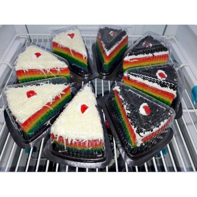 

Rainbow cake slice lembut dan enak