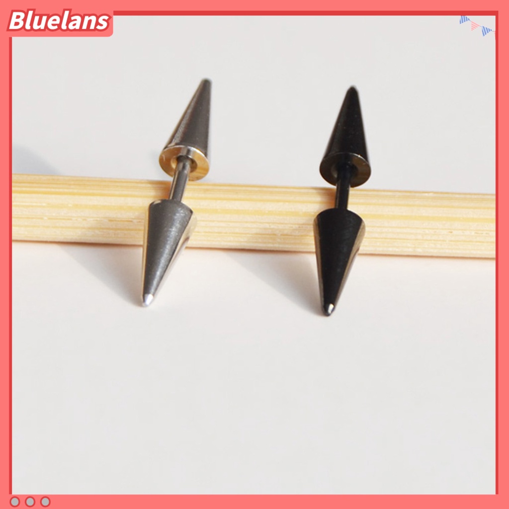 Bluelans 1 Pair Stud Earring Fine Workmanship Women Accessories Portable Unisex Double Rivet Spike Earrings