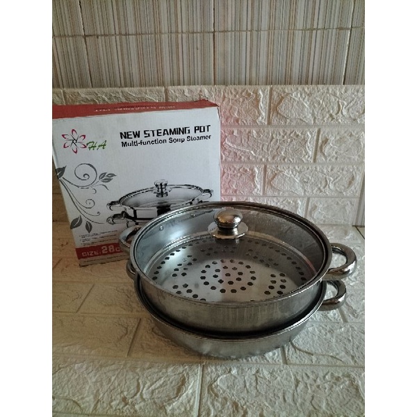 (MURAH) Panci Steamer Kukus Stainless 2 tingkat / Panci Steamer / Panci Siomay