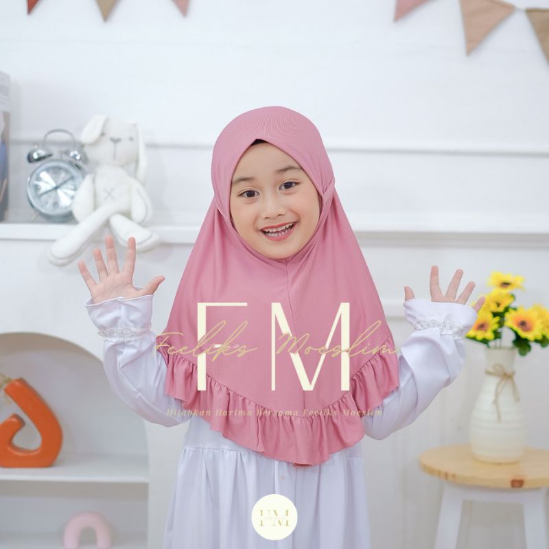 Hijab Anak TK Zihan 3-6thn / Jilbab nyaman murah adem kerudung kualitas PREMIUM