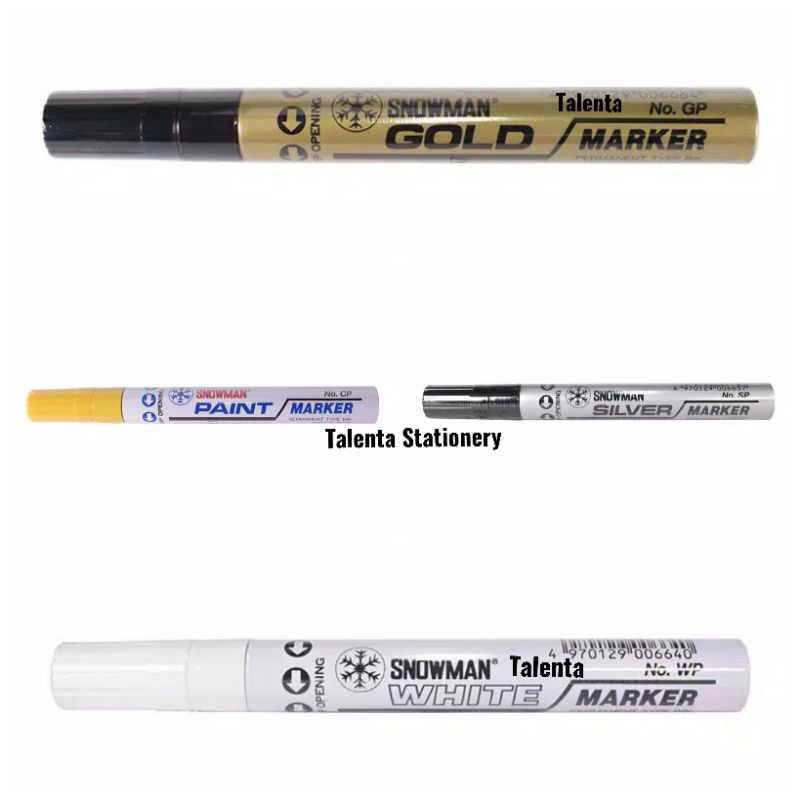 Snowman Paint Marker/Spidol Putih/Spidol Emas/Spidol Perak/Spidol Kuning Besar