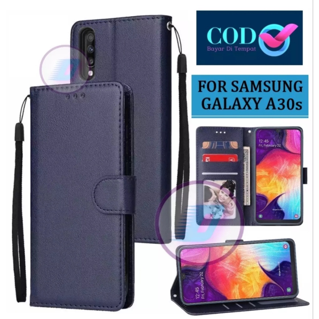 SAMSUNG GALAXY A30S FLIP LEATHER CASE PREMIUM-FLIP WALLET CASE KULIT