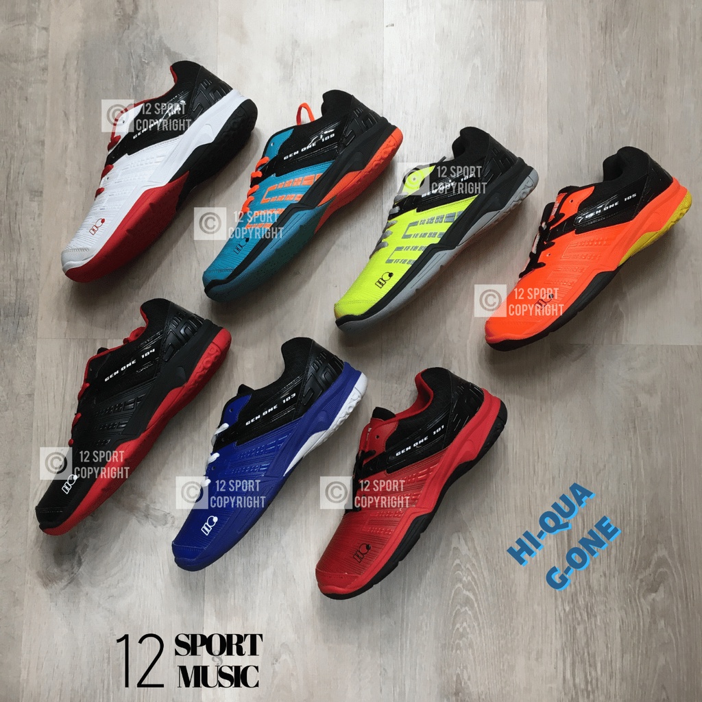 12SPORT - [Bonus Kaos Kaki] Sepatu Bulu Tangkis Hi-Qua G-One Sepatu Badminton Gen One G1 Original Hi
