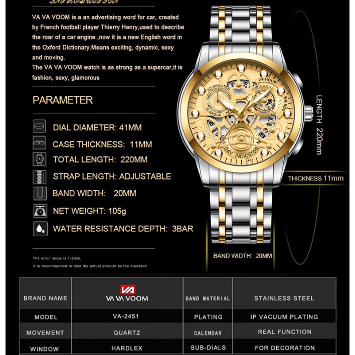 【Garansi 1 Tahun】Jam Tangan Pria Anti Air Aokeyo 4088 Original Luxury Stainless Steel+Free Gift Box+Watch Adjuster