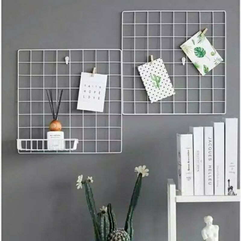 [GERATIS ONGKIR] HIJANG Wire Grid Wall White &amp; Black Color stylish modern