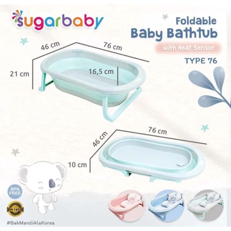 Sugar Baby Foldable Baby Bathtub dengan sensor panas type F76/F88