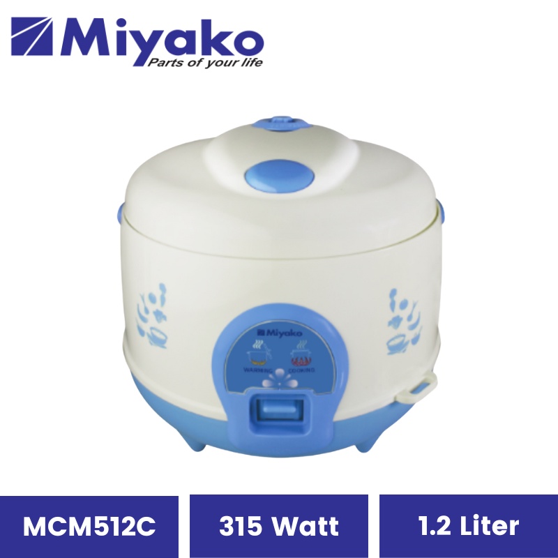 Magic Com Miyako 1,2 Liter MCM-512 Garansi Resmi Miyako | Penanak Nasi Rice Cooker Hemat Daya Low Watt Mejikom Mejicom Meijicom MCM 512 SBC 1,2 L