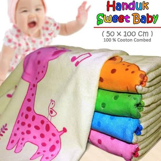 HANDUK BAYI SWEET BABY/ PERLENGKAPAN MANDI BAYI BARU LAHIR