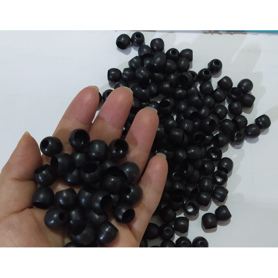 Stopper bulat lobi ujung tali kur 12 mm - Lobi lobi Tali Kur isi -+500 Per Bungkus