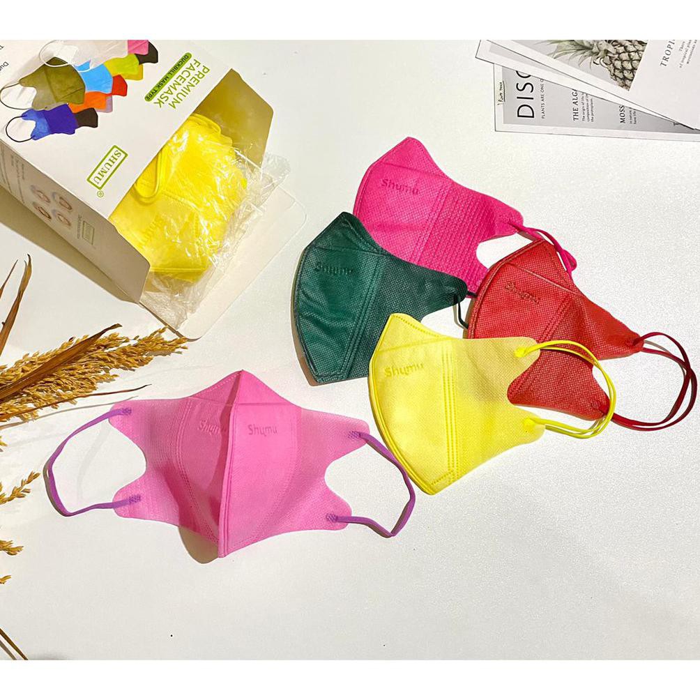 ✨ BISA COD✨ MASKER DUCKBILL PREMIUM TALI WARNA WARNI EMBOSS SHUMU GARIS 25pcs