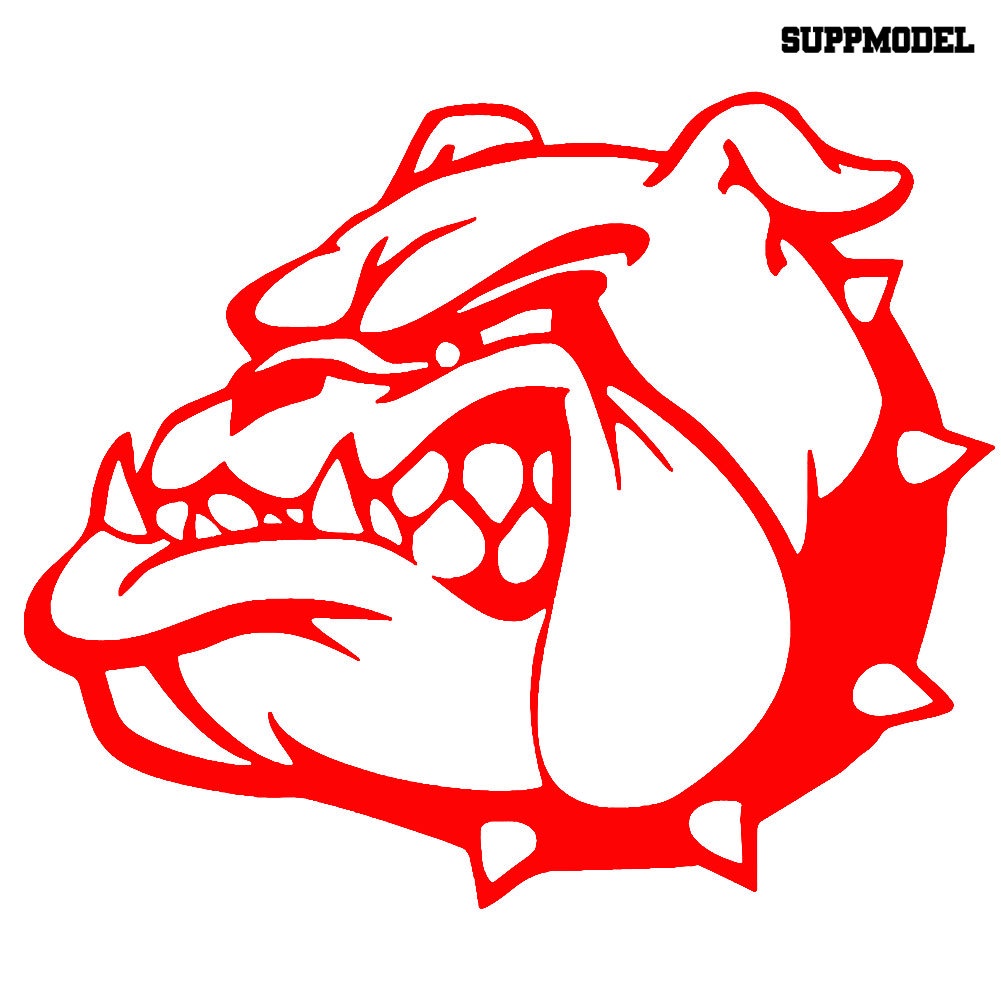 Stiker Reflektif Motif Kartun Kepala Anjing Bulldog Untuk Body / Jendela Mobil