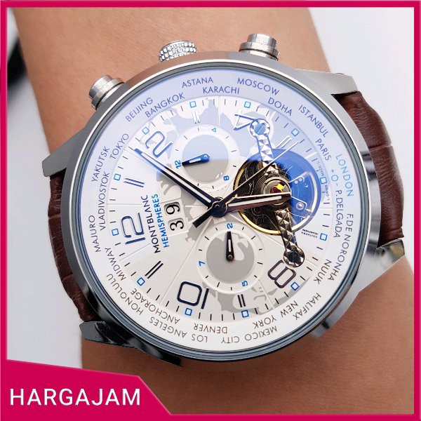 BARU Jam Automatic Montblanc Dark Brown ( Jam Matic Montblanc the judge Chrono )