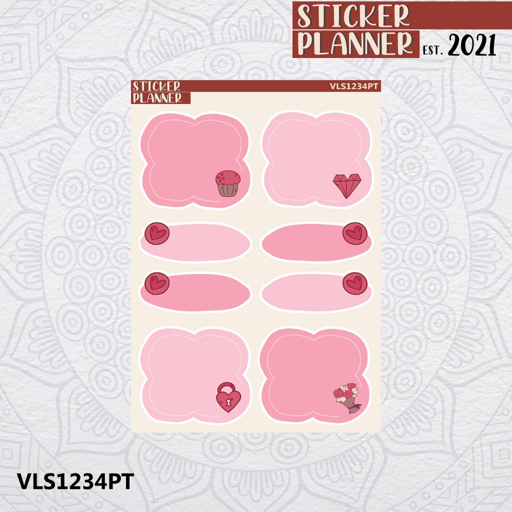 

Valentine Label 4 Sticker Planner | Sticker Sheet, Bujo, Hobonichi, Scrapbook, Journal, & Agenda