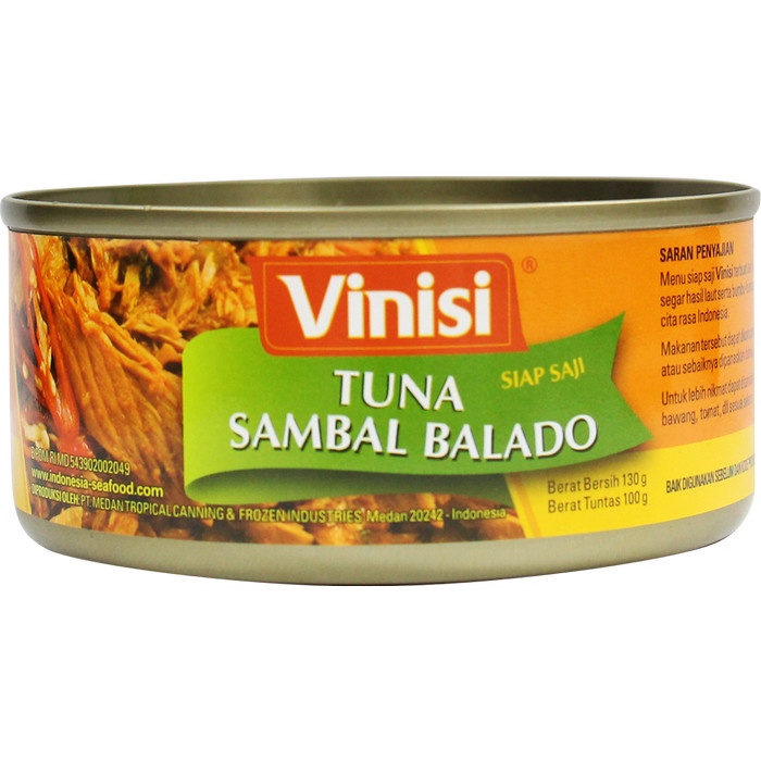 

Ikan Tuna Sambal Balado Seafood Vinisi Kaleng 130 Gram (Pack)