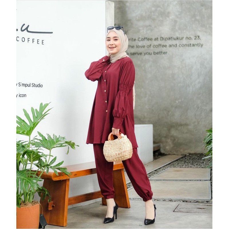 ONE SET SAVERA BALLON REMPEL DAILY TUNIK FULL KANCING SET