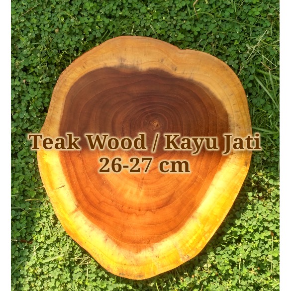 Teak wood slice 26-27 cm dekorasi rustic vintage hiasan talenan dll