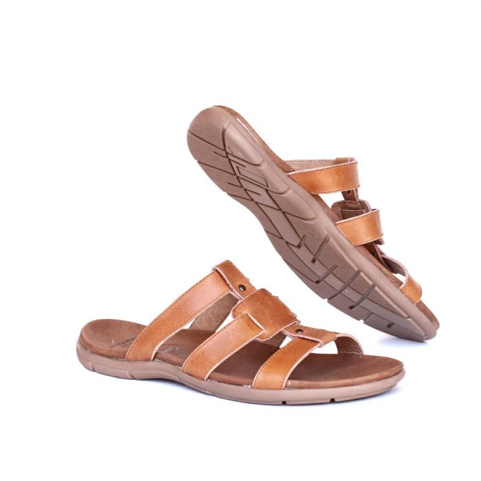 Sandal Slop Pria Kasual Keren Nyaman Cevany Lynx Kulit Asli