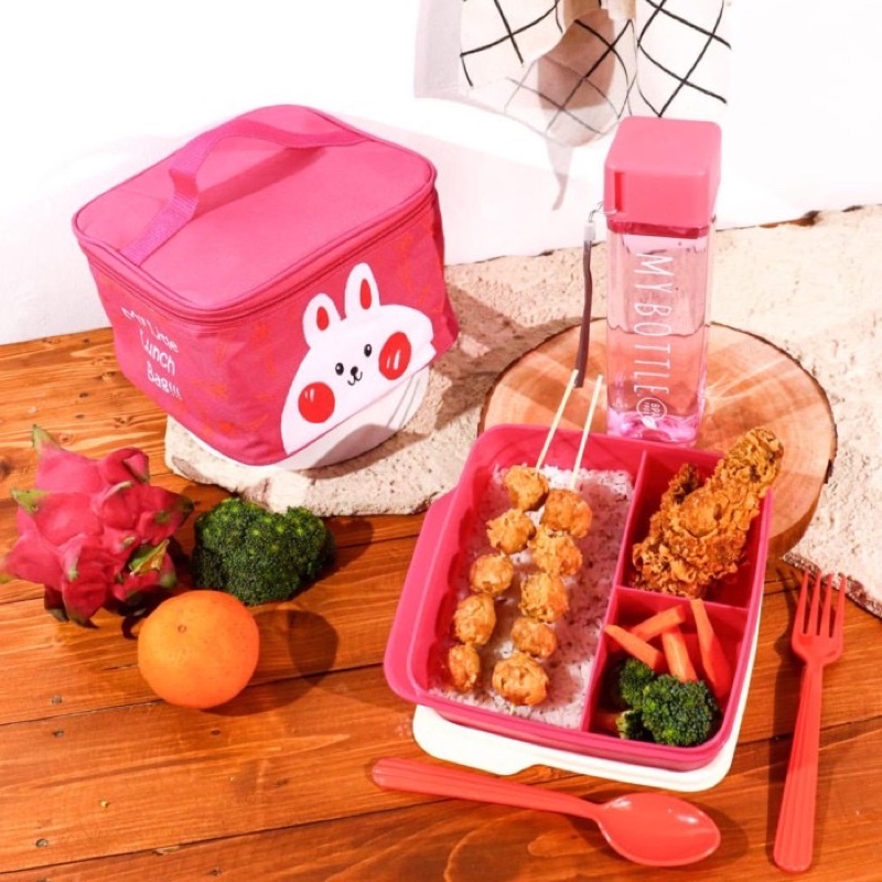 Kotak makan set anak / tempat makan komplit anak / set bekal makan anak