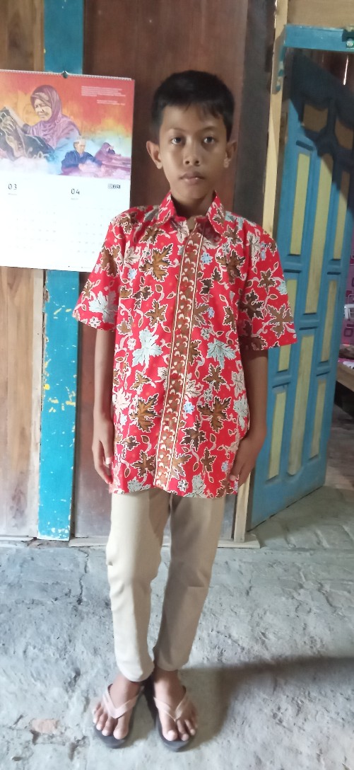 Batik Anak Laki Kemeja Batik Anak Hem Cowok Baju Usia 0-14 Katun Merah Tahun Bk-45