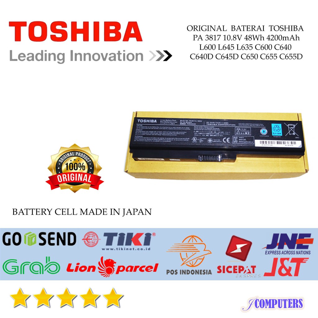 Original Baterai TOSHIBA Satellite C640 C600 L745 L600 L635 L640 L645
