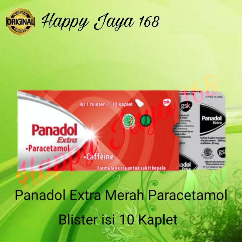 Panadol Merah Extra Paracetamol Strip isi 10 Kaplet