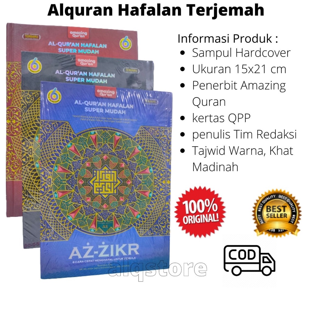Al Quran Terjemahan dan Tajwid Az Zikr Alquran Hafalan Uk A5 Alkuran Sedang Alqur'an terjemah Bahasa