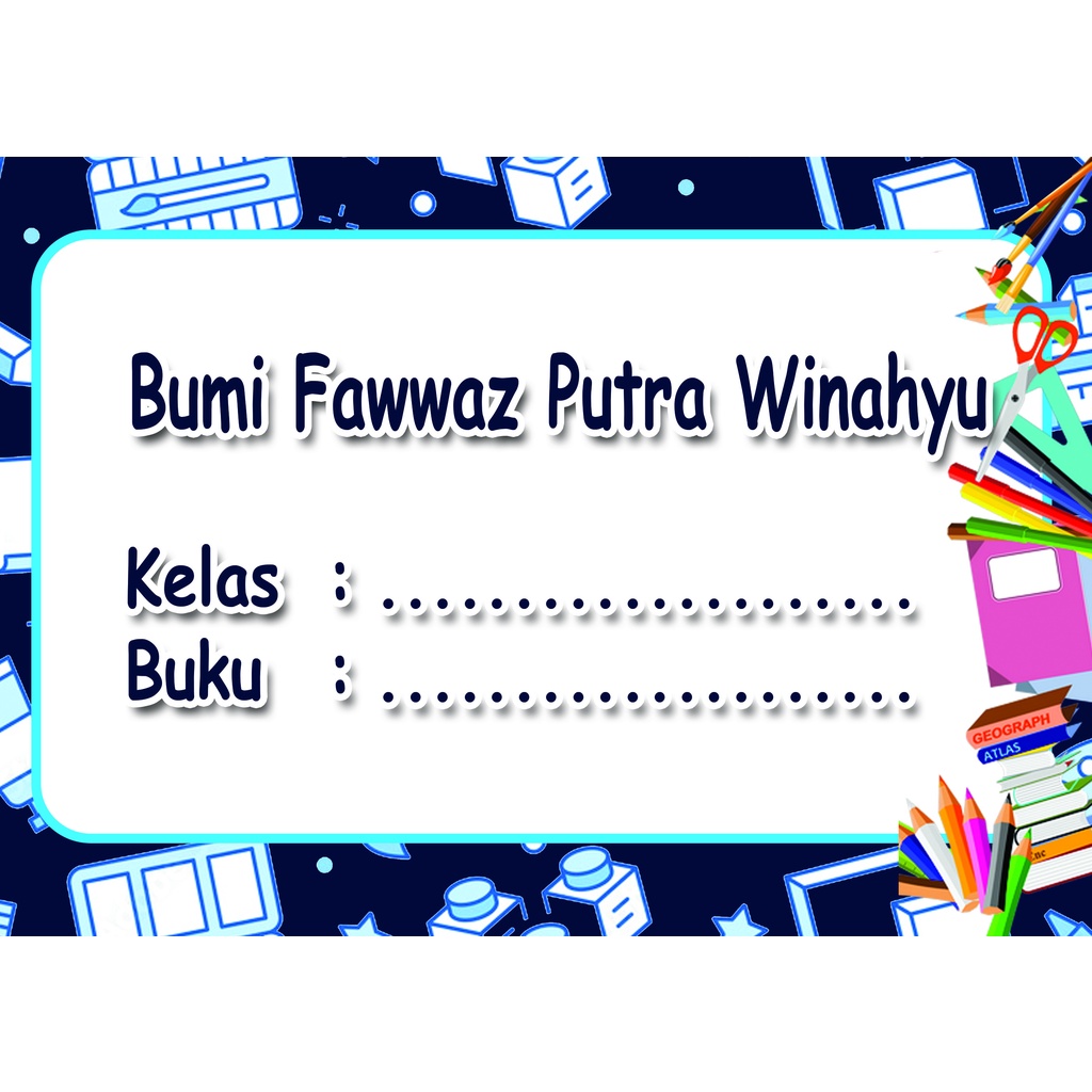 

STICKER LABEL BUKU PELAJARAN, BUKU TULIS, BUKU SEKOLAH CUSTOM