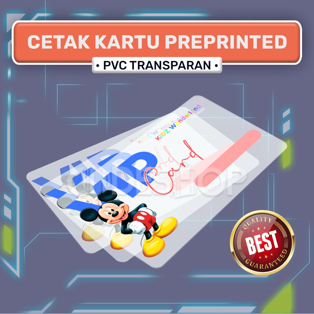 Cetak Kartu Transparan PVC Preprinted