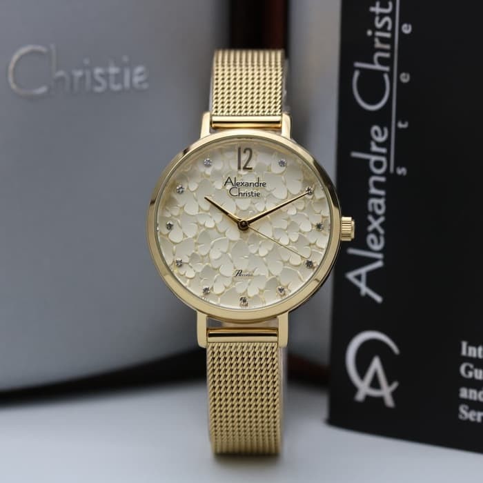 ALEXANDRE CHRISTIE ORIGINAL AC2728 JAMTANGAN WANITA GOLD