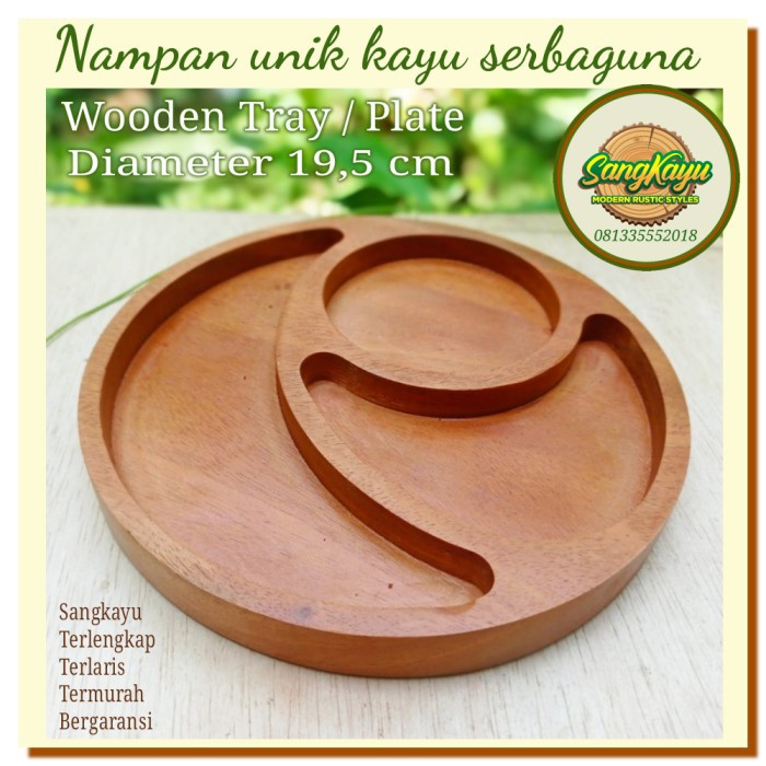 Wooden Tray nampan kayu piring saji unik 004 nampan multi fungsi