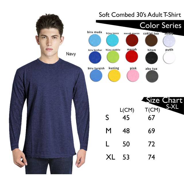 KAOS LENGAN PANJANG COTTON COMBED 30S