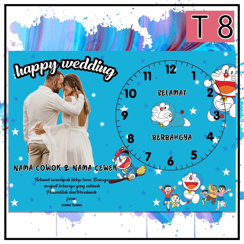 T1-4 JAM DINDING CUSTOM picbox KADO WEDDING ULANG TAHUN WISUDA GRADUATION CETAK FOTO PRIBADI