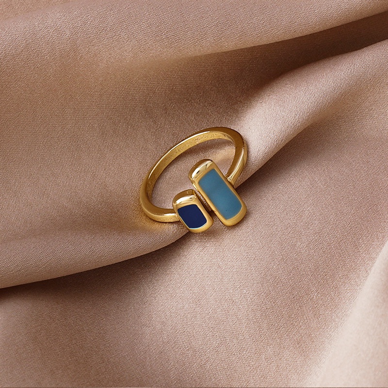 COD❤️ Cincin Retro Sederhana Fashion Geometris Terbuka Jari Telunjuk Cincin Untuk Wanita Ring