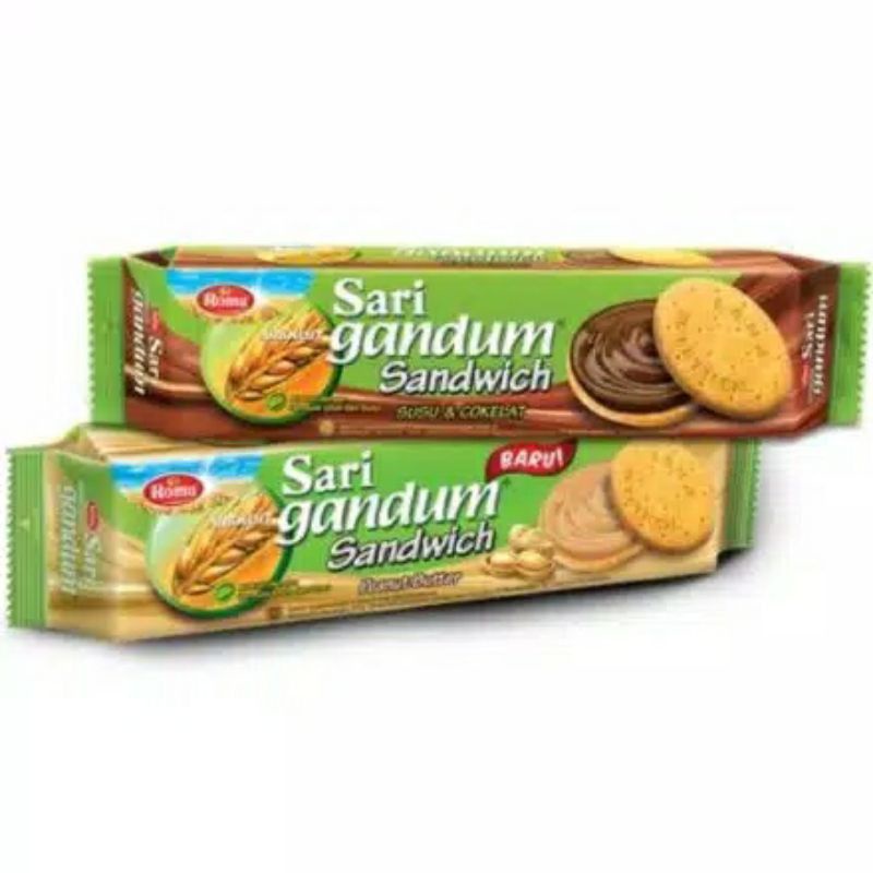 

Roma sari gandum sandwich coklat dan kacang 115gr