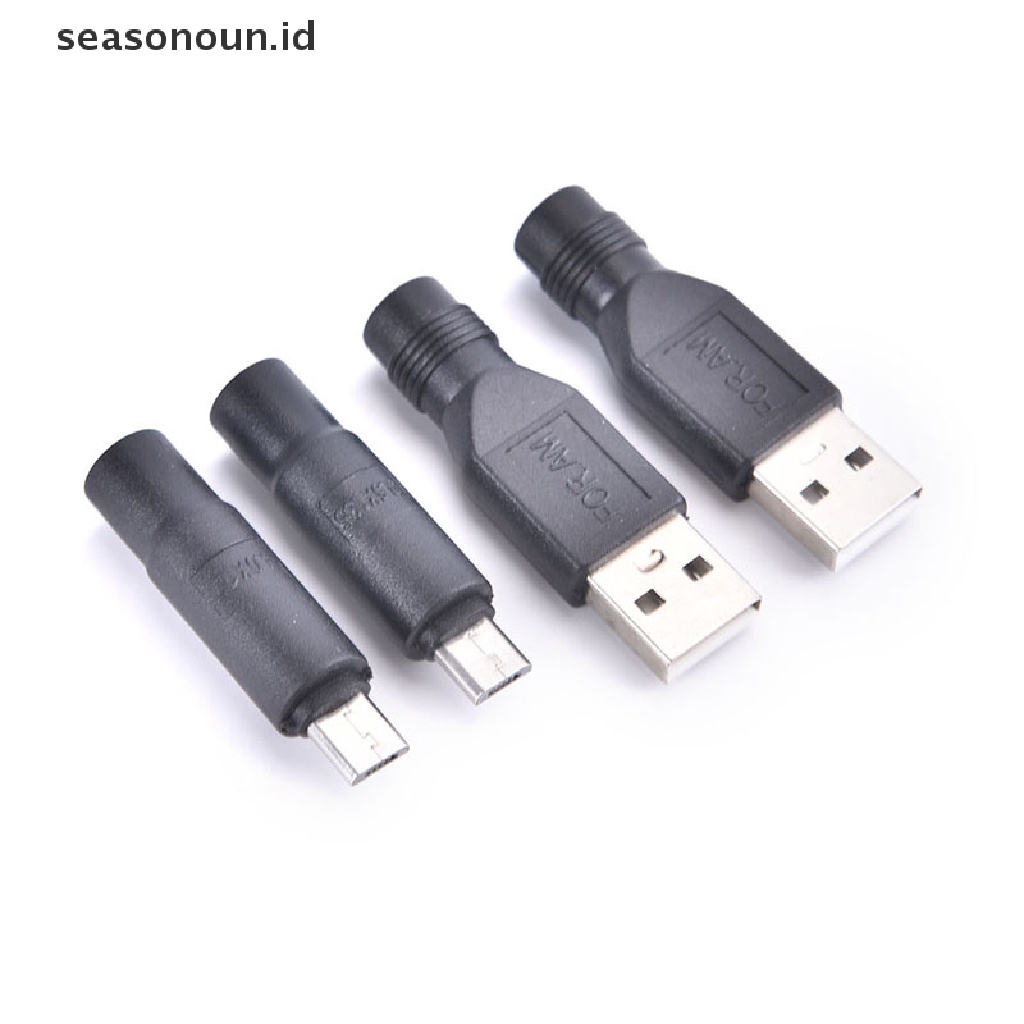 【seasonoun】 Micro USB / USB 2.0 Male to DC 3.5*1.35 / 4.0*1.7 mm Female Converter Adapter .