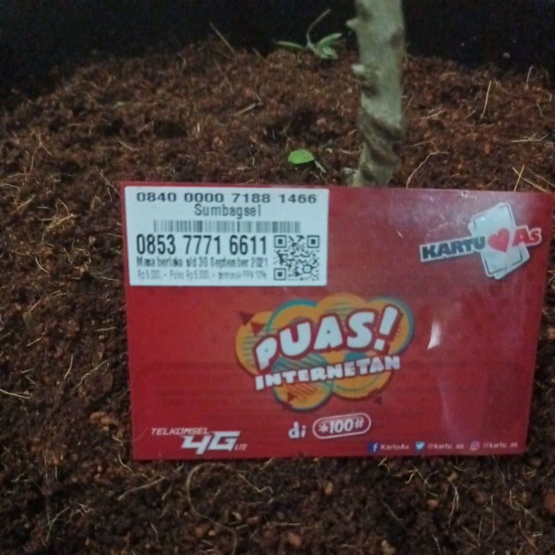 NOMOR CANTIK KARTU PERDANA TELKOMSEL PRABAYAR AS TRIPLE 7 AABB 6611