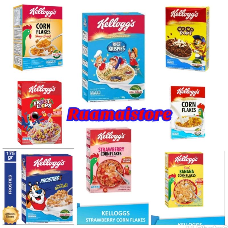 

(BOX) Kelloggs Sereal Froot Cornflaks Coco Rice grosir toko snack