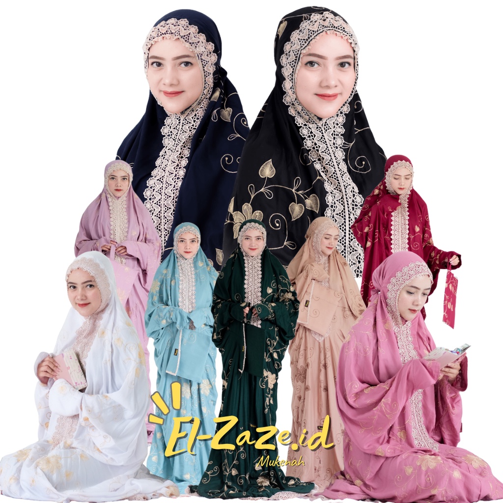 Mukena Dewasa Mukena Dewasa Terusan Jumbo Bordir ANZANI Matt.Rayon Premium(U7Y1) ORIGINAL Mukenah Tr