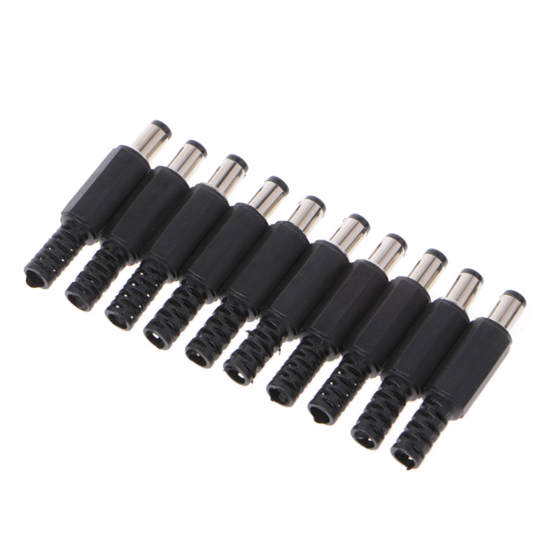 Zzz 10pcs Adapter Konektor Socket Jack In-Line Male Dc 5.5x2.5mm Cover Plastik